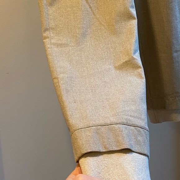 PESERICO Beige High-waisted Wool Pants/Trousers with Knit Cuff Hem - Picture 10 of 15